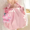 Bolsas de almacenamiento plisado lindo bolso de maquillaje de nube cosmética floral coreano insa moda cosmética colgante de percha