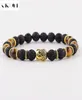 Oiquei New Fashion Men039s Strand Braccialetti Lava Roccia e Natural Tiger Eye Eye e Lava Buddha Head Bead Charm Braccialetti GIF9735231