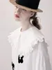 Camicette da donna IMakokoni Design originale originale T-shirt pullover a maniche lunghe estate sezione sottile bastoncino nero fiore stick tessuto sciolto top 213291