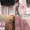 タトゥー転送ダークラインバタフライ漫画タトゥーステッカー女性のためのかわいい弓セクシーなタトゥ