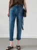 Jeans femminile Circyy High Wonf Women Autunno 2024 Vintage Lavato Street Street Navy Blue Harem Denim Pants