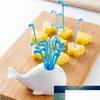 Fruit & Vegetable Tools 1 Set Cute Beluga White Whale Kitchen Accessories Cooking Gadgets For Party Home Decor Hall Fork Drop Delivery Dhjgb