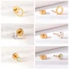 Stud AOEDEJ 2PCS Gold Color Studs Earring for Girls Fashion Butterfly Moon Ear Stud Crystal Zircon Helix Conch Jewelry Gift for Her d240426