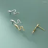 Boucles d'oreilles Stud Inzareal 925 Sterling Silver Zircon Snake Animal 18K Gold For Fashion Women Hiphop Minimaliste Fine Bijoux