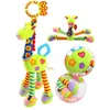 Mobils# Soft Giraffe Animal Handbells Rattles Plush Infant Toddler Caring Appeding Toy Baby Early Education Development Gestimone Toys D240426