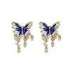 Brincos de garanhão Agsnilove Gold For Women 14K Peda cúbica de zircônia cúbica Earings Butterfly Studes Jóias de moda 2024