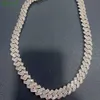 Custom Two Tone Rapper Miami 925 Sterling Silver Vvs Moissanite Diamond Iced Out Cuban Link Chain Necklace