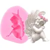 Moulds 3 Style Cupid Angel Silicone Molds Fondant Cake Decorating Tools Chocolate Candy Cupcake Baking Moulds DIY Clay Resin Epoxy Mold