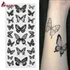 0MZI Tattoo -overdracht Waterdichte tijdelijke tattoo sticker 3D Butterfly Small Body Art Fake Tatto Flash Tatoo Pols Foot Hand For Girl Women 240426