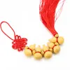 Dekorativa figurer handgjorda flätning kinesisk knut fem kalebass röd frans calabash tofs hängande prydnad chinoiserie mascot feng shui diy
