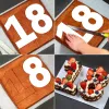 Moulds Anniversary Birthday Layered Cake Baking Tools White PET Plastic 08 Numeral Cake Stencils 10/12/14/16/18 Inch Number Templates