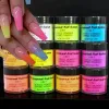 Flüssigkeiten 1 oz (30 g) Pastellfarbe Nagel Acrylpulver Neon Pigment Fluoreszenzkristallpulver Eintauchschnitzer Verlängerung Nagelkunstpulver