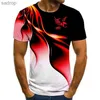 Męskie koszulki 2022 Eagle 3D Printing T-sens T-shirt oddychający ulica Harajuku Street Ubranie z krótkim rękawem Męskie Hip Hop Casual Extra Duże topxw