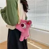 Kawaii Scenting Strawberry Bear Stuffed Toys Cartoon mignon l'ours rose en peluche Pouilles crossbody sac d'anniversaire cadeau