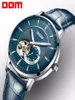 Dom New Blue Men039S Skeleton armbandsur läder antik Steampunk Casual Automatic Skeleton Mechanical Watches Man Clock M818995940