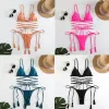 Plongée 2024 Femmes Swimwear Sexy Bikini Hollow Out Swimsuit Thong Biquini Cross String Bikini Set Bathing Costume Bikinis Beachwear