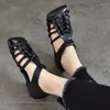 Casual schoenen Birkuir Weave gesloten teen sandalen voor vrouwen haaklus platte hiel glijbanen gladiator zachte zolen echt lederen strand