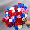 Vaso de buquê de rosas de seda vermelha para decoração de casa de casamento de jardim de coroas de corda decorativas de trabalho manual Diy Flor Artificial Flowers Flowers