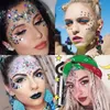 Tatuagem Transfer 3D Crystal Glitter Face Jewels Stickers Tattoo Mulheres Moda Face Body Art Gems Gypsy Festival Adornamento Makeup Beauty Stickers 240426