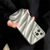 携帯電話ケース豪華な3Dシルバーパターン電話ケースiPhone 14 13 12 Pro Max XS XR 7 8 Plus SE 3ショートショックプルーフソフトバックカバーJ240426