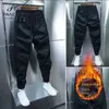 Jeans maschile moda coreano elastico sport jogger pantaloni harem in velluto caldo per pantaloni settoni invernali autunnali