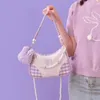Вечерние сумки Xiuya kawaii Женщины на плечах сумка милая пурпурная лоскутная лоскутная клетчатая клетчатая клетчатая клетчатая клетчатка 2024 Сладкая летняя дизайнерская сумочка