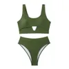 New Style Swimsuith Color Solid Nylon Sexy Hollow Split Swimsuit para moda de banho feminina