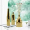 Vasos Nordic Ins Creative Creative Ceramics Vaso dourado Decoração de recipiente de arranjo de flores para desktop de desktop decoração seca