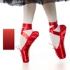 Scarpe da ballo satinate ballet pointe girls ladies ballerina performance professionali con silicone toe pad 3 colori