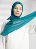 6pcs/Box Schwere Chiffon Hijab Schal Wrap Wrap Feste Farbschals Stirnband Muslim Hijabs mit Geschenkbox Headscarf Foulard Femme 240416