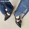 Scarpe casual tacchi grossi tacchi da donna 2024 slingback estivi pompe a filo street stile tacco medio e sandali vintage punk