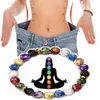 Beaded 7 Chakras Treating Spirit Stone Armband för Mens Yoga Energy Pärlor Vulkan Viktminskningssmycken