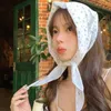 Банданас Durag Flower Print Hair Scarf Heardsding Bandana Женская летняя шифоновая повязка на голову ретро треугольный шарф.