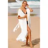 Dames zomer dun zwempak Cardigan strand losse veter jurk Seaside Zonbescherming Kleding Lange blouse