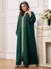 Vêtements ethniques Ramadan Eid vert Abaya Dubaï Turquie Islam Hijab Muslim Dress Kaftan Robe Longue Femme Kebaya Robes africaines pour femmes