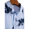 Camisa masculina de camisa de mangas curtas no Havaí de New Men Slim