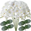 32 Artificial Butterfly Orchid Fake Phalaenopsis Flowers 6 PCS Artificial Orchid Stem Plants for Wedding Home Decoration 240415