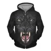 Sweatshirts pour hommes Sweatshirts Sweatshirts 3D All Wolf Print Mens Sweatshirt SweetShirt Punk Style Zipper Flip Jacket Retro Clothing Retro 240425