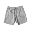 Męskie szorty męskie letnie bawełniane szorty lniane z oddychającymi i swobodnymi spodniami plażowymi projektem Q240427