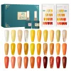 Kits como garrafa de vidro de vidro de vidro de vidro Conjunto de esmalte amarelo laranja marrom de inverno Mergulhe o kit de verniz de gel de manicure LED de UV LED