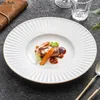 Plates Creative Phnom Penh Ceramic Wide Edge Shallow Plate Pastar Dessert Dish Thick Soup Molecular Special Tabellery