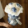 Decoratieve bloemen Valentijnsdag Gift Round Round Bouquet Mother's Artificial Flower Handmade Huidige vriendin's Birthday Wedding Props