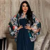 Vêtements ethniques Muslim Dubai Print Patchwork Maxi robe Abaya Kaftan Turkey Party Gown Eid Mubaraj Djellaba Islamic Jalabiya Femme Vestido