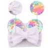 Baby Velvet Hair Belt Solid Color Hairpin Sequin Glitter Big Bow Clips Mouse Ear Wide Boutique Headband kids Girl Hair Accessories LL