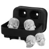 Outils 4 grilles Moule de glaçon 3d Skull Forme Silicone Moule de glace Diy Maker Ice Maker Utiliser le whisky de whisky