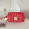 2024 New Berry Color Plaid Bag Cosmetic Sag