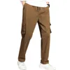 Men's Pants 2023 New Mens Spring/Summer Straight Set Cargo Pants Jogging Pants Multi Pocket Casual Loose PantsL2404