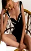 Sexy Retro Black White Striped Push Up Swimsuit Bodysuit Ladies Monokini Swimwear Women Swim Bathing Suit Trikini 2202174897854