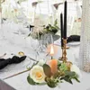 Dekorativa blommor europeisk stil Candlestick Garland kransar ringer konstgjorda växter för pelare avsmalnande bord hängande blad mini
