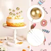 Party Supplies 20Pcs Gold Pink Cake Topper Balls Happy Birthday Toppers Diy Ball For Wedding Baby Shower Decor Cupcake